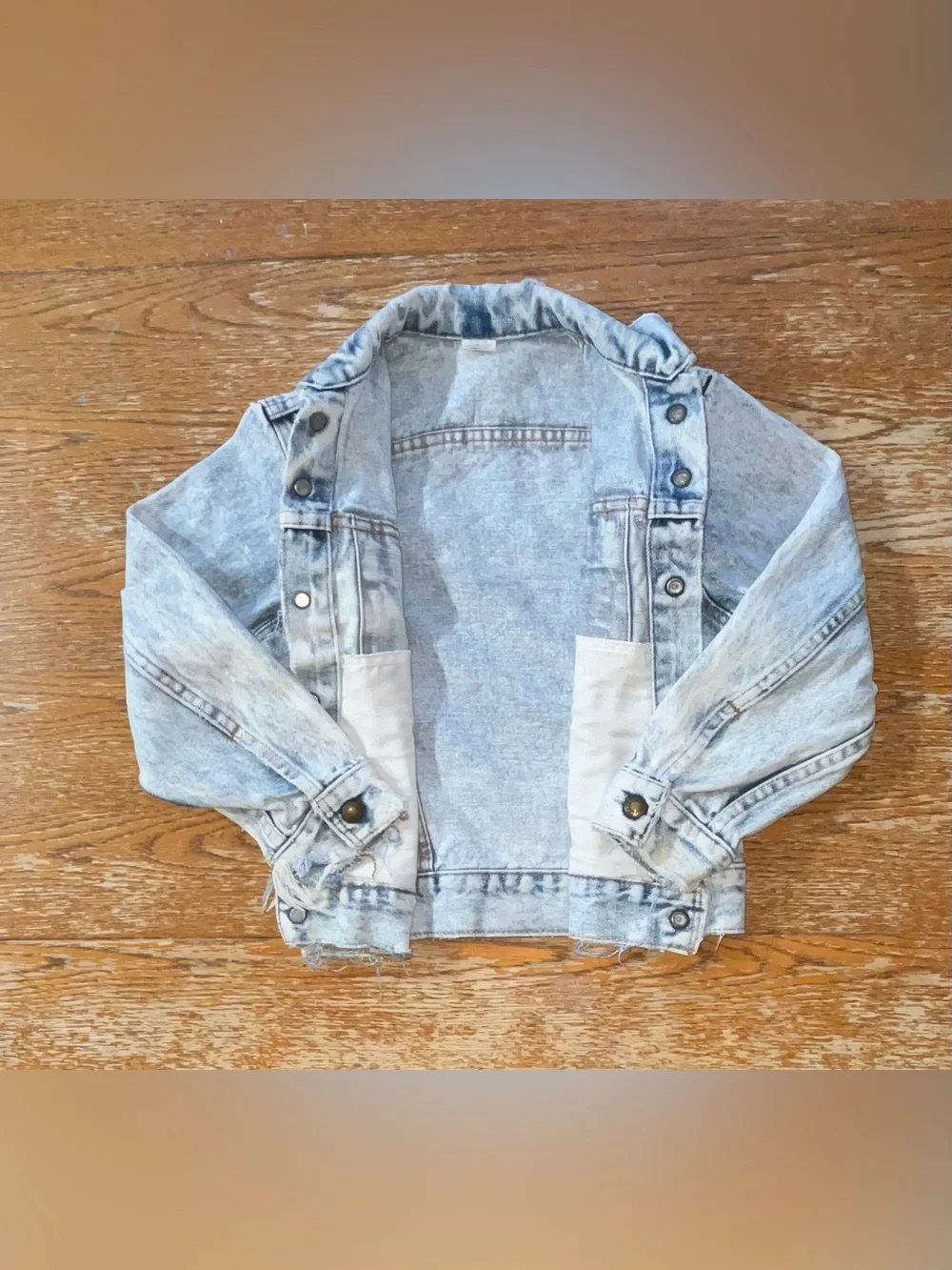 Vintage 80’s Cowden denim jacket acid stone wash, trucker-style , size 10 youth